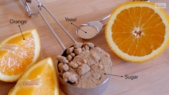 Orange, sugar & yeast Cleaning solution