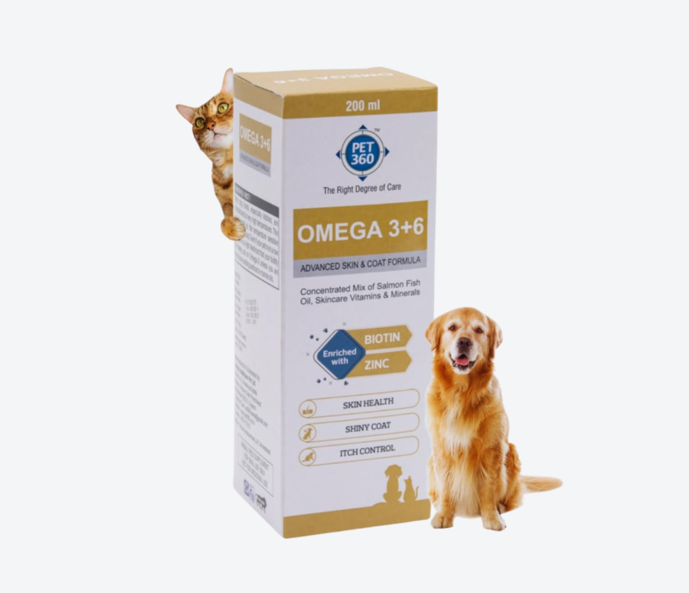 PET360 Omega 3+6 Concentrated Salmon Fish Oil For Dogs & Cats