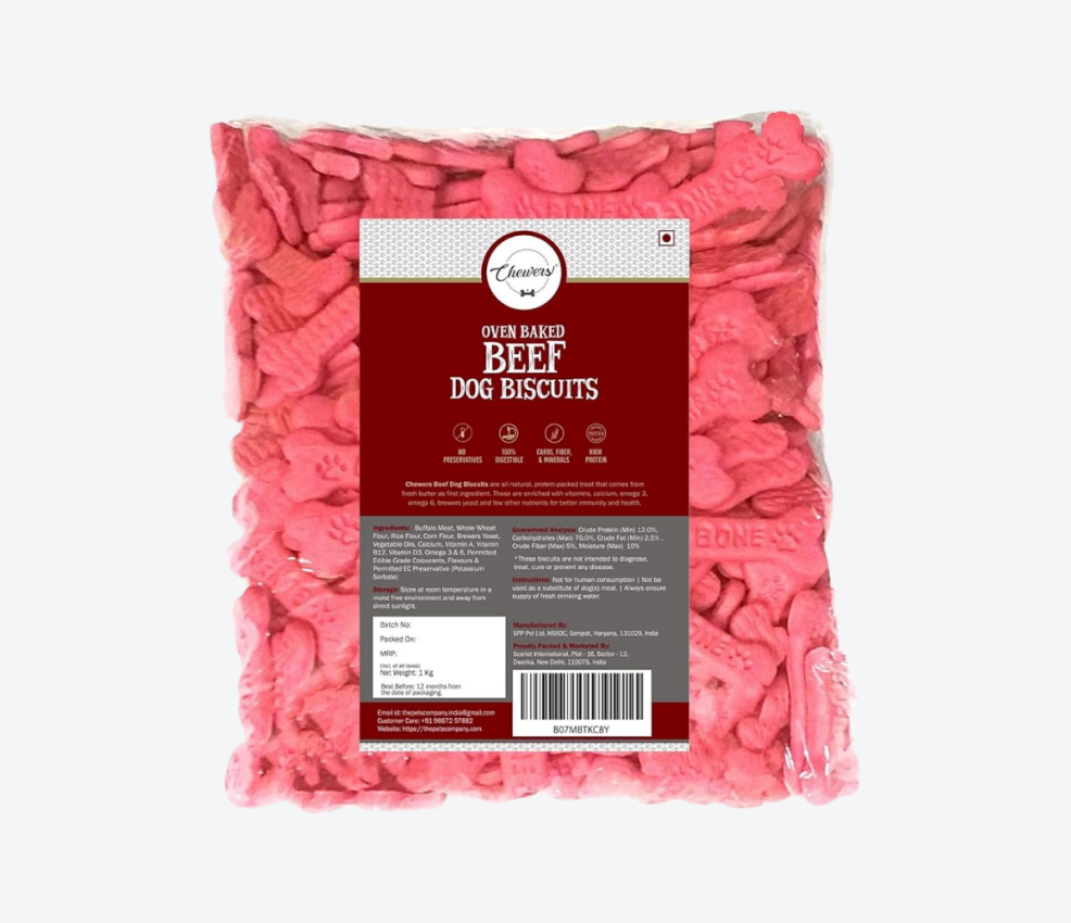 Chewers Oven Baked Real Beef (Buffalo) Dog Biscuits